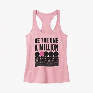 AS-IS Pink “Be the One in a Million” Yogi Tank Top  Motivational Graphic - Small